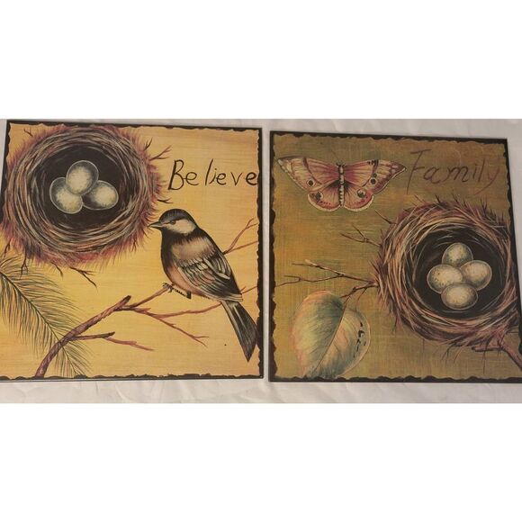 Vintage Metal Home Accents Michael's Wall Plaques Decor Signs Set of 2 Believe - Picture 1 of 8